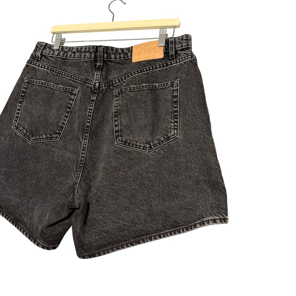 Zara | High Waisted Faded Black Denim Shorts Cotton Size US 14 - Picture 6 of 12